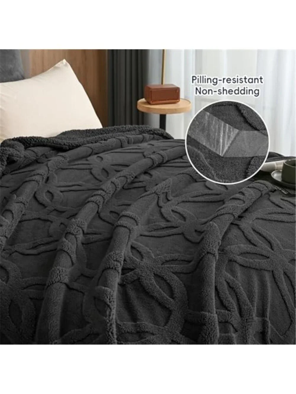 Sherpa Fleece Throw Blanket Soft Plush Cozy Warm Jacquard Bed Couch Blanket